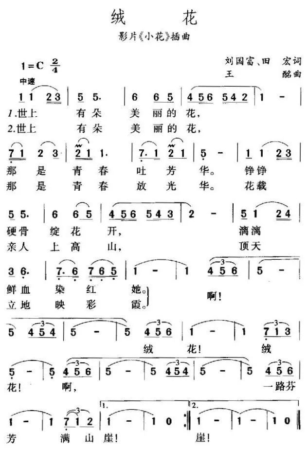 《绒花》歌曲故事背景及作品分析