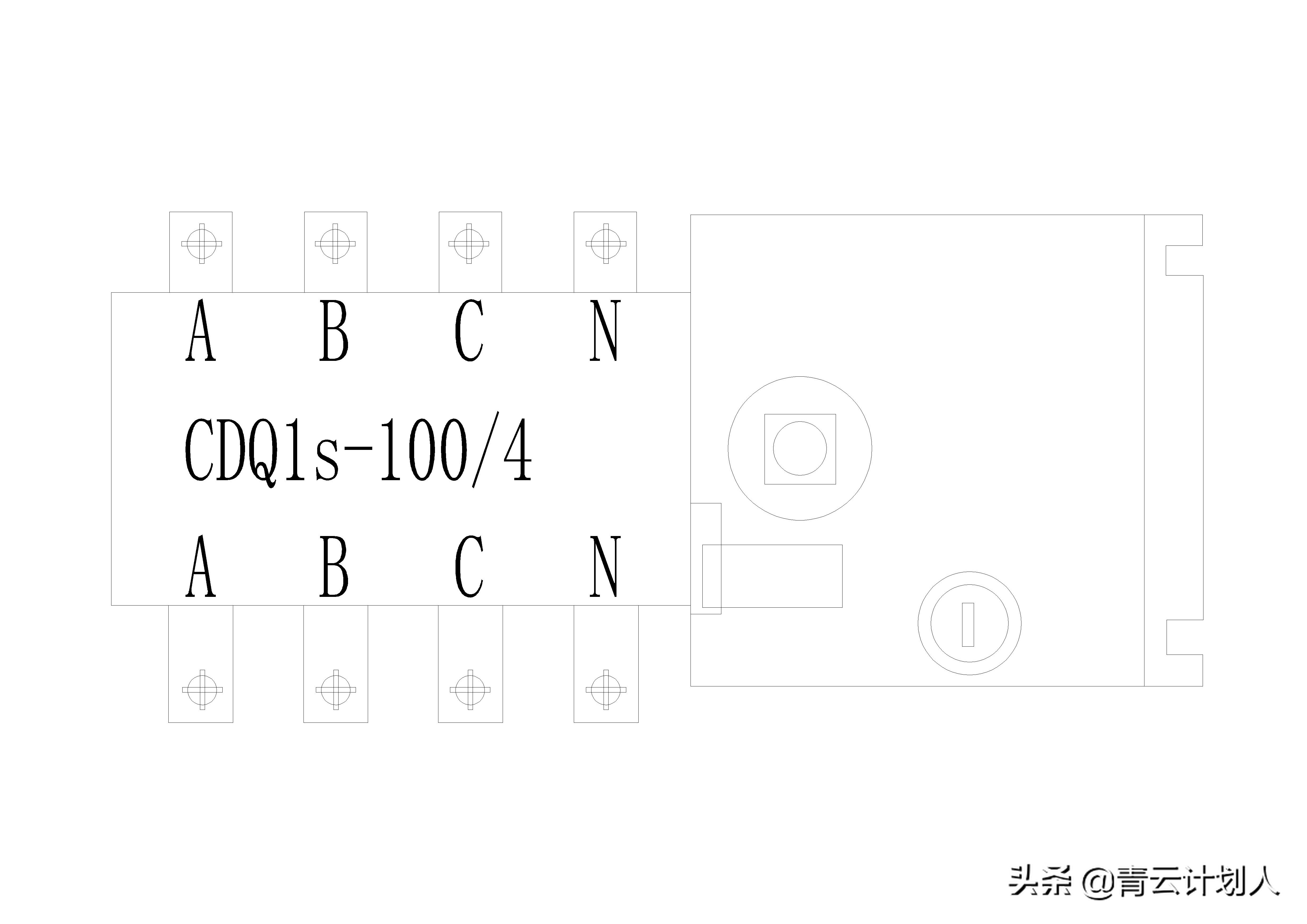 福利来了AutoCAD 德力西系列塑壳断路器1：1比例开关图块