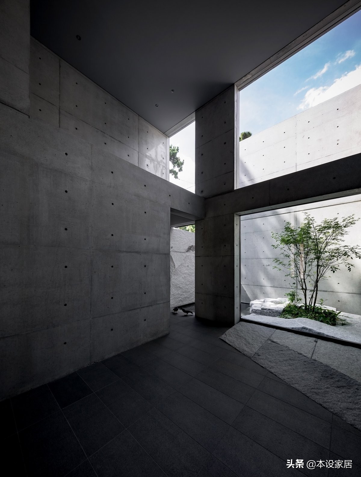 日本建筑师晒日式清水墙混泥土豪华别墅外观效果图及室内装修设计图片