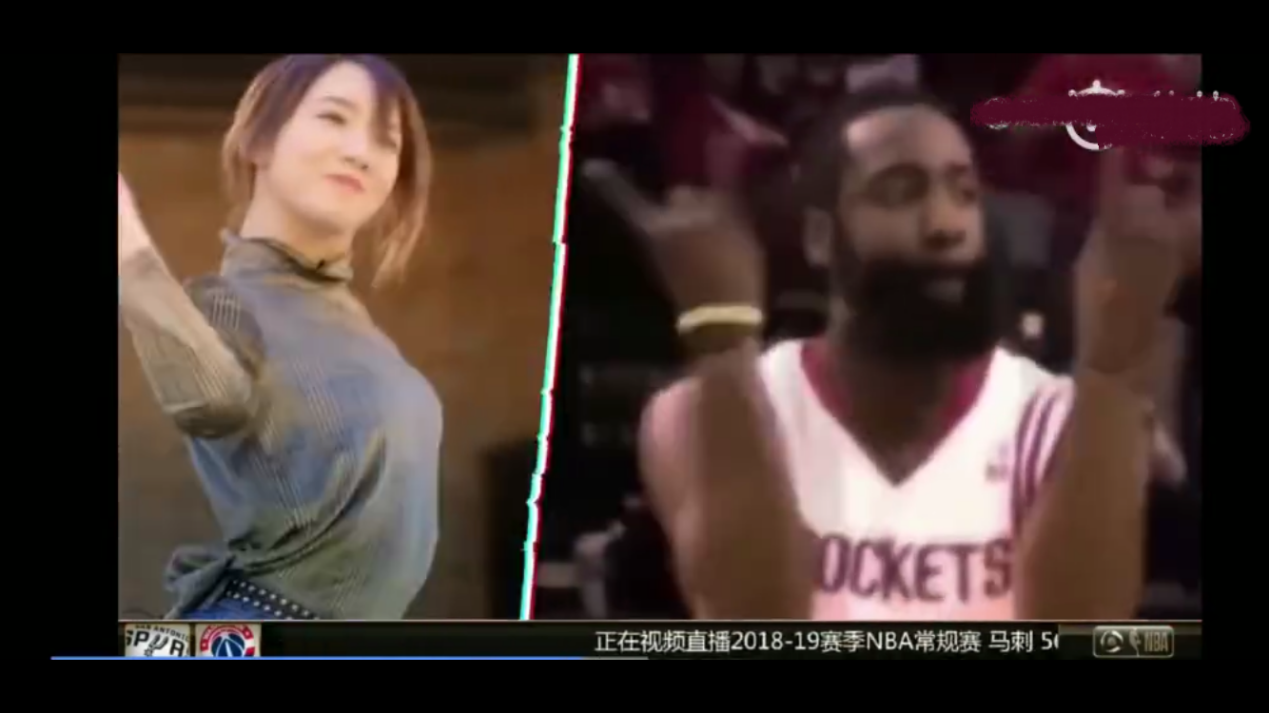 火箭少女哪些人合影nba球星(打破次元壁！火箭少女合影哈登，携新歌NBA首秀，创记录却被群嘲)