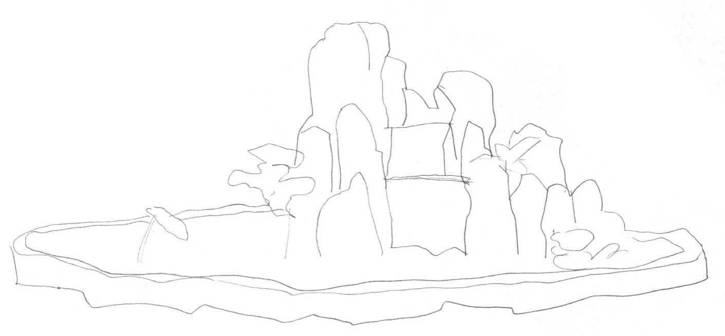 零基础速写教程:分步骤讲解假山速写画法,简单易学,快来临摹吧