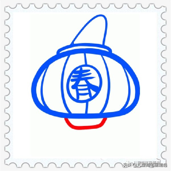 儿童简笔画精选-灯笼（Lantern）的绘画步骤