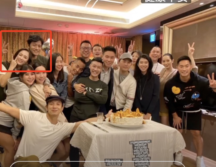 陈乔恩携男友聚会，腰粗腿壮呈现幸福肥，靠在艾伦身前很甜蜜