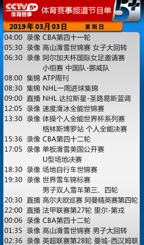 哪个电视台转播意甲3月3号(今日央视节目单 CCTV5转NBA勇士vs76人 CBA深圳战广州 英超 意甲)