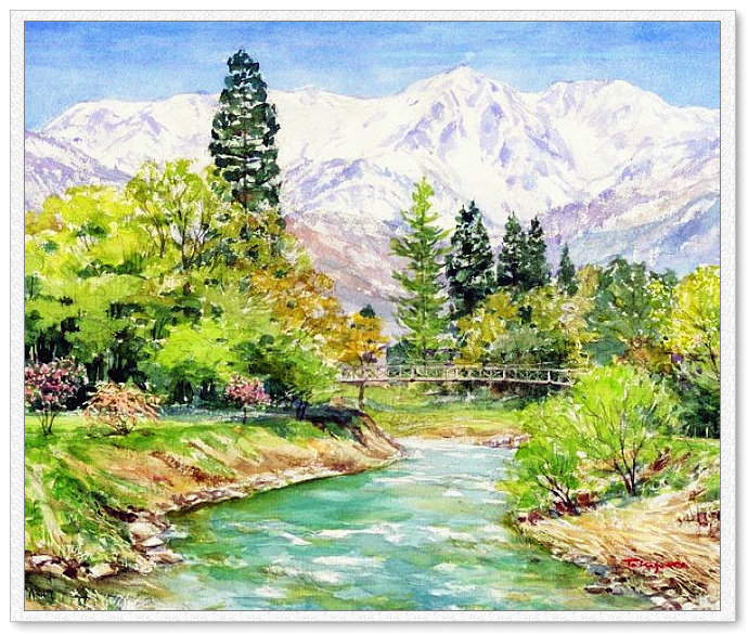 东亚风情 -- 高崎尚昭水彩画