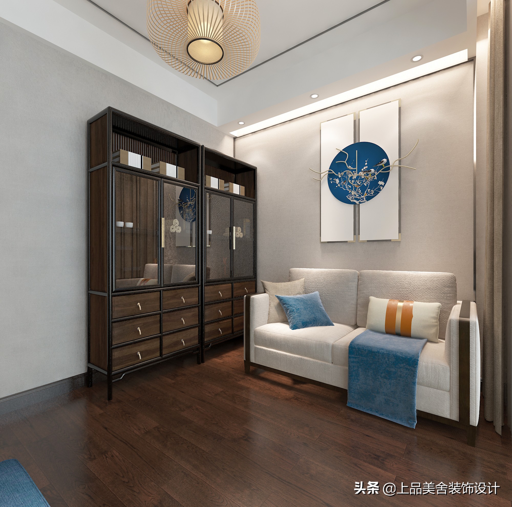 126㎡三房装中式，黑胡桃显中式清雅之美，仅玄关鞋柜就超实用