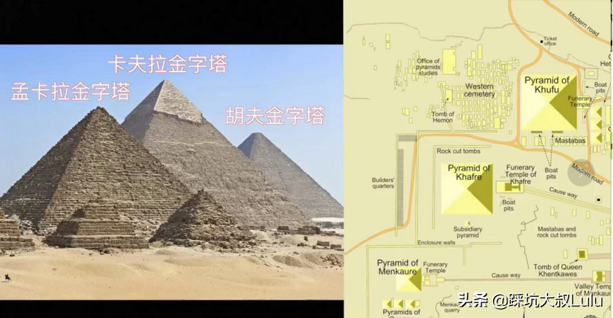 这个埃及金字塔大家都非常熟悉,吉萨金字塔群也就是胡夫金字塔,卡拉夫