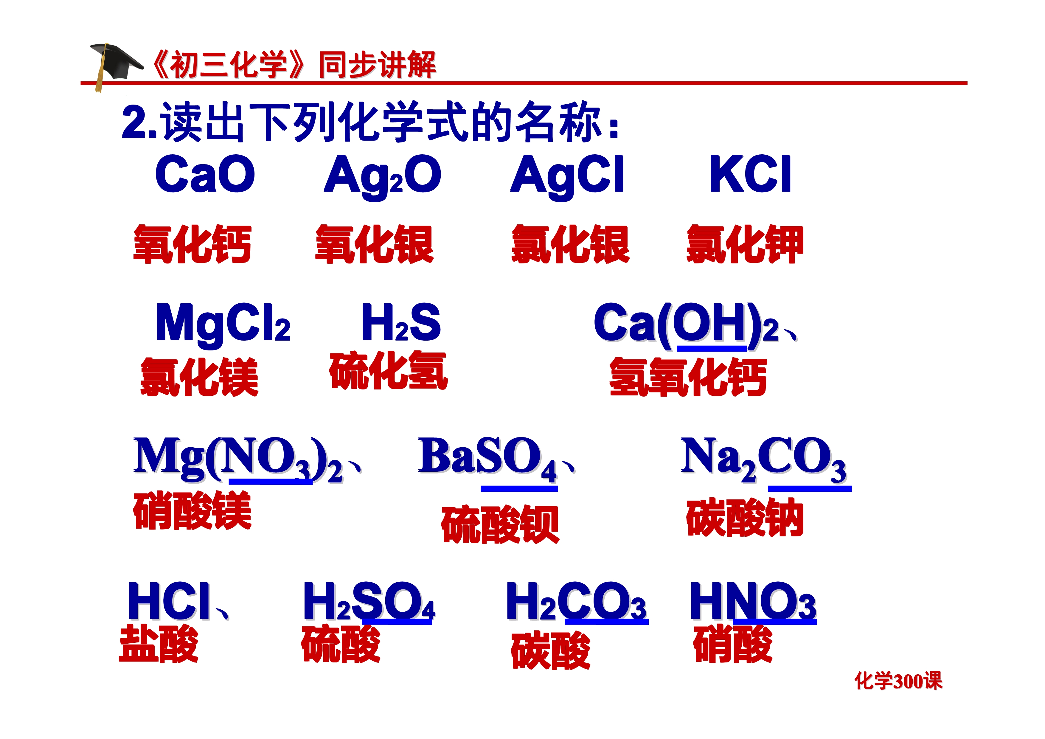 《初三化学》第四单元 自然界的水-课题4.4：化学式与化合价