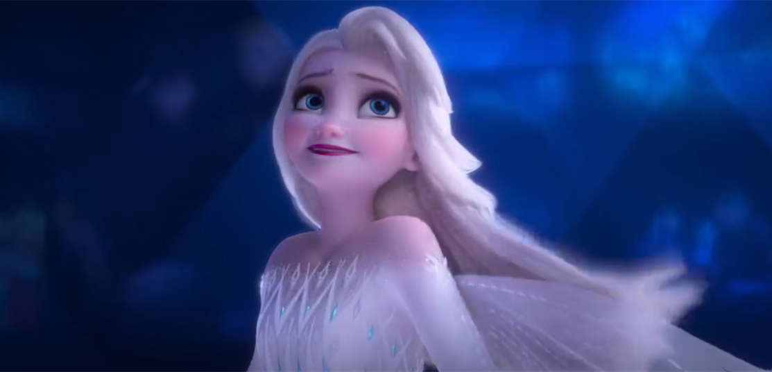 冰雪奇缘2中艾莎最美的五个瞬间,轻纱飞扬的长发艾莎宛若仙女