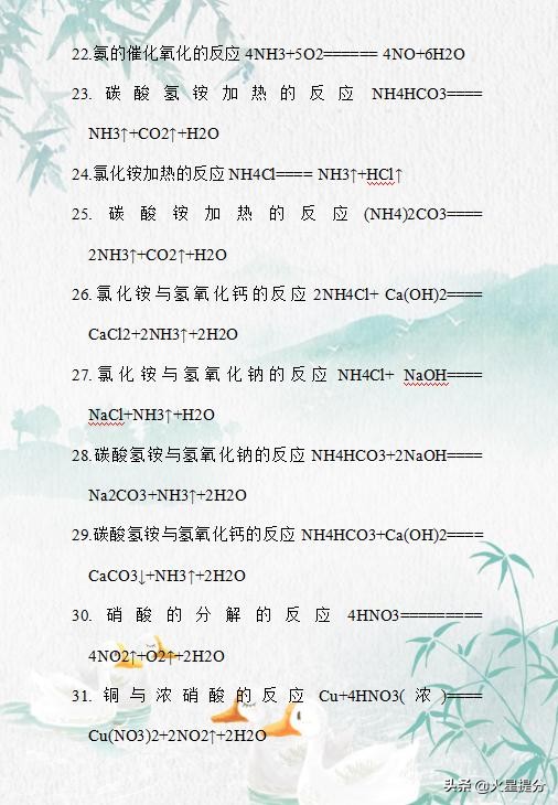 暑假必备：高一至高三化学方程式总结，背熟了，回回“拿”高分