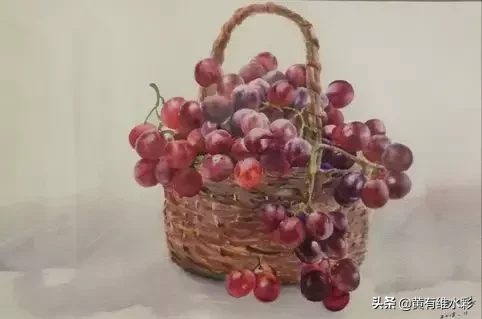 晶莹剔透、颗颗动人,水彩葡萄,真的太诱人了!