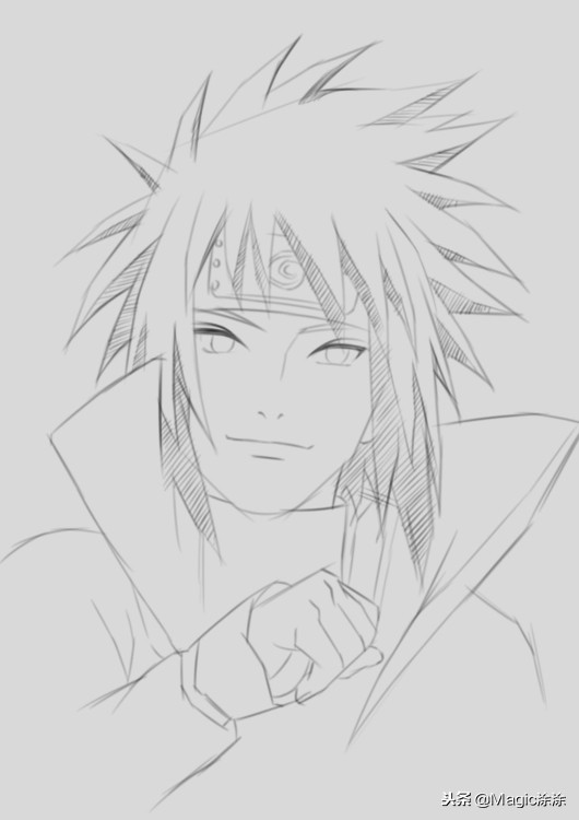 火影忍者图片素描画教程(动漫人物手绘教学 火影忍者波风水门)