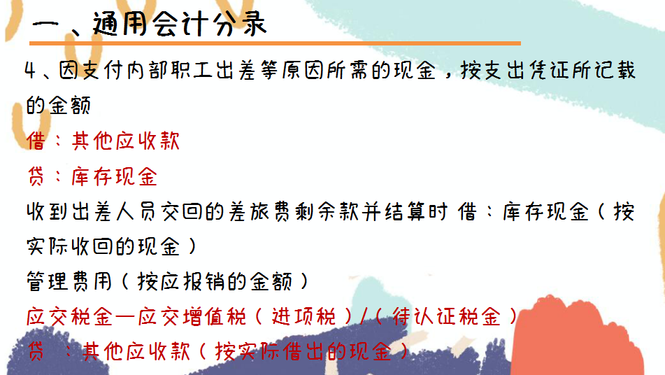 基本功不可废，会计科目表（附表）+全行业通用会计分录280页，收