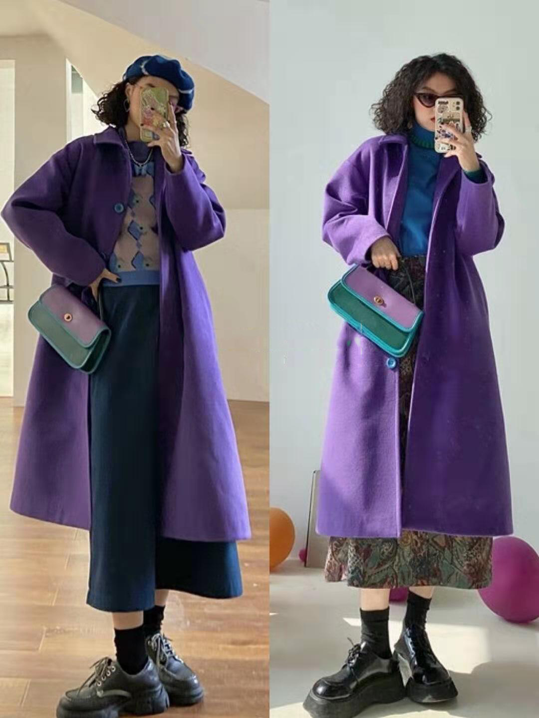 喜欢冬天穿紫色，定是个优雅浪漫的女人，若选对配色会更有气质