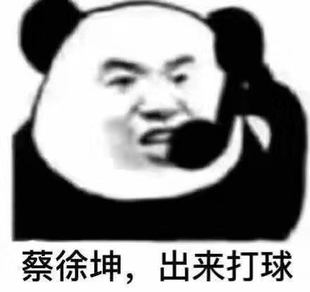 熊猫头表情包：蔡徐坤，出来打球