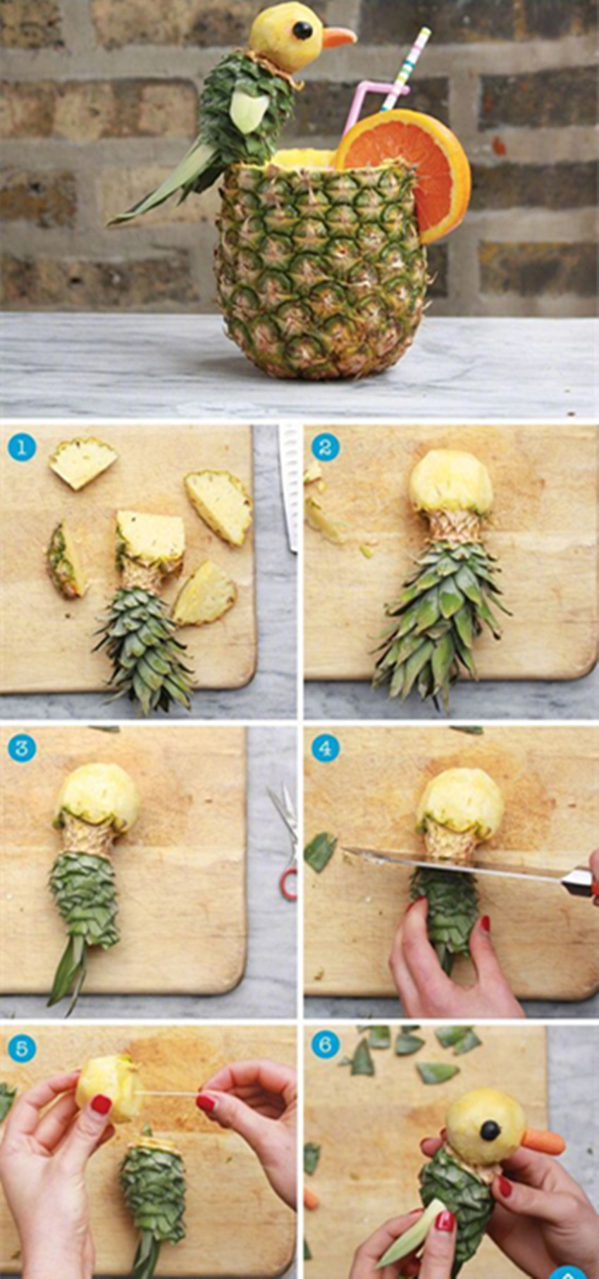 4.菠萝小鸟喝菠萝汁