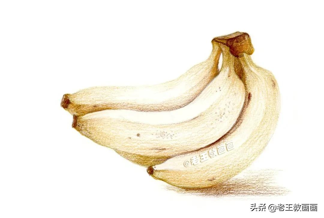 彩铅详细教程,教你画一盘香蕉