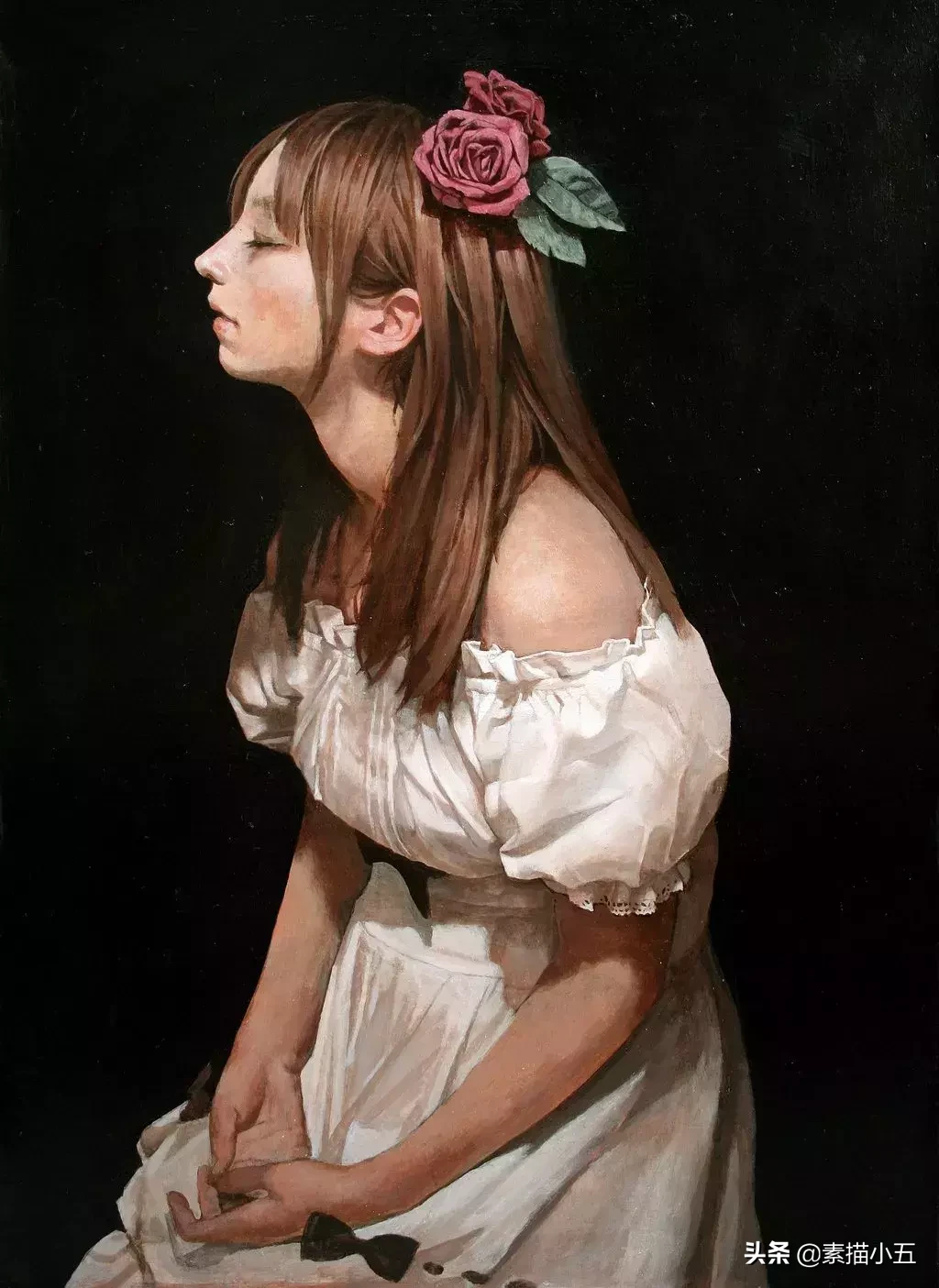 绘画艺术丨油画日系和风少女