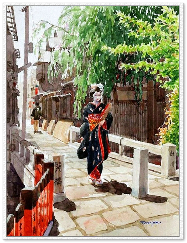 东亚风情 -- 高崎尚昭水彩画