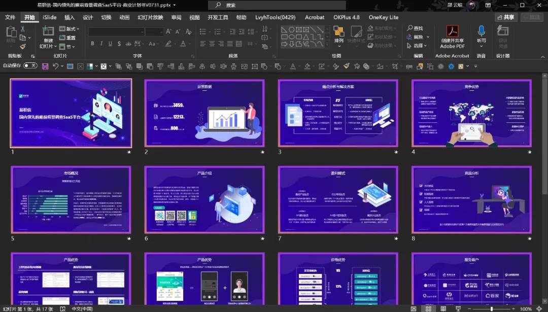 我给北京一家公司改了份PPT，表格页会发光，太秀了