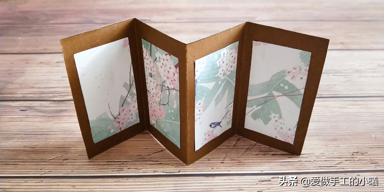 卡纸加彩纸，只需3步，教你做出简单别致的屏风书签