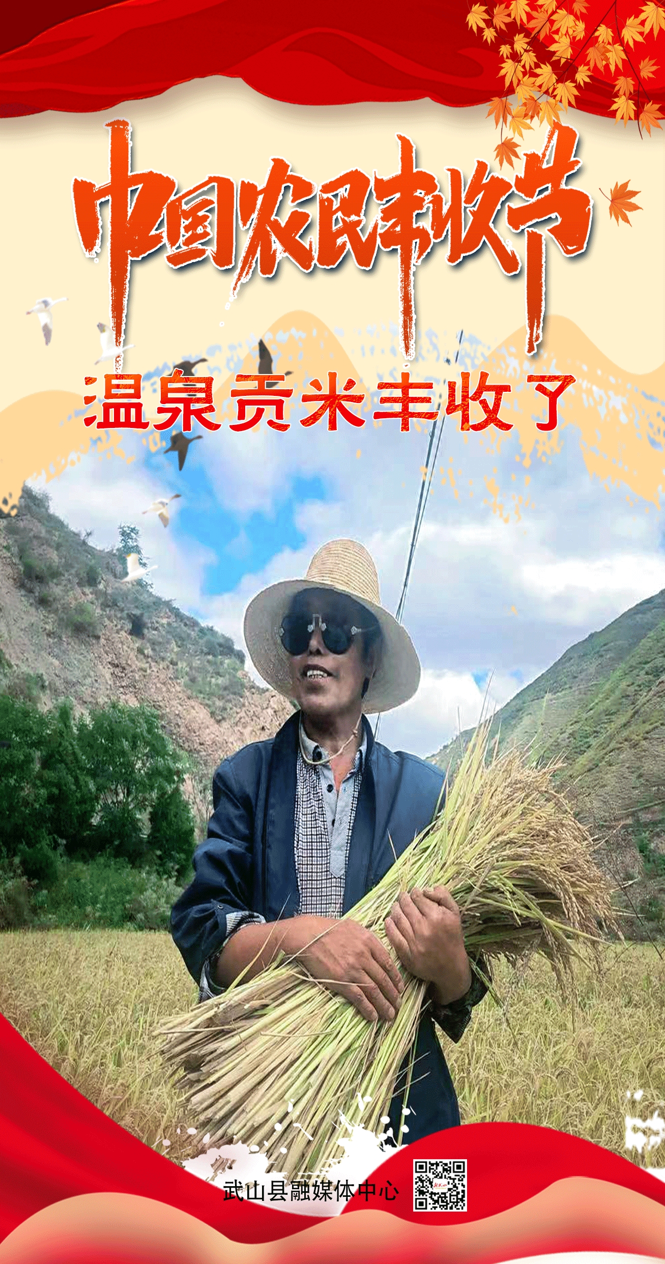 「海报」武山县温泉镇的贡米丰收了