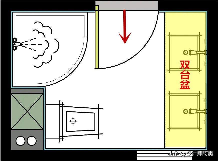 说这是4㎡卫生间的最优布局，没人不同意吧？