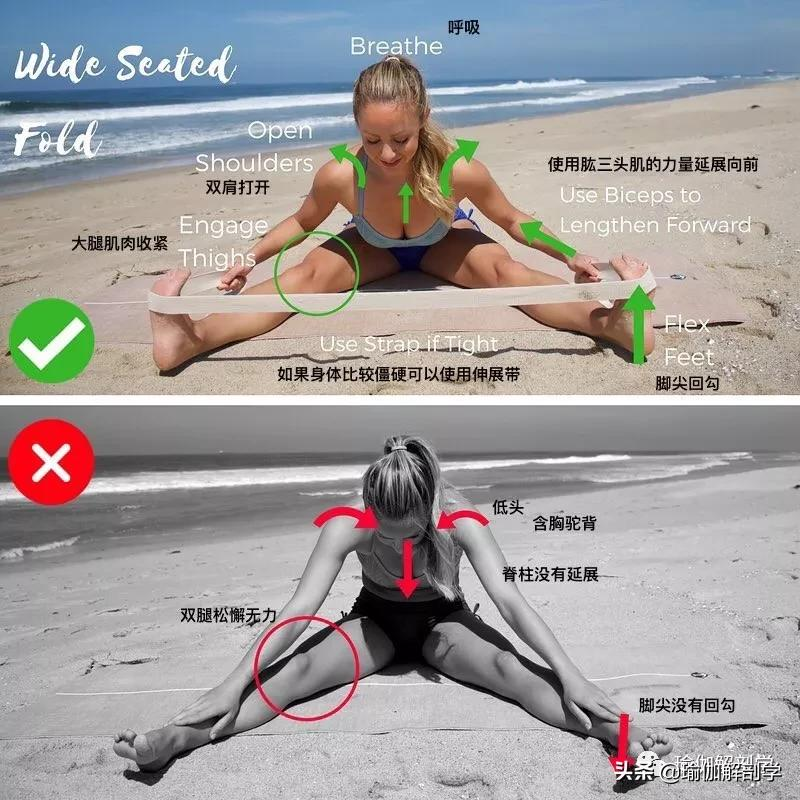 28个常见瑜伽体式“正误对比”图，初学者尤其要注意！（收藏级）