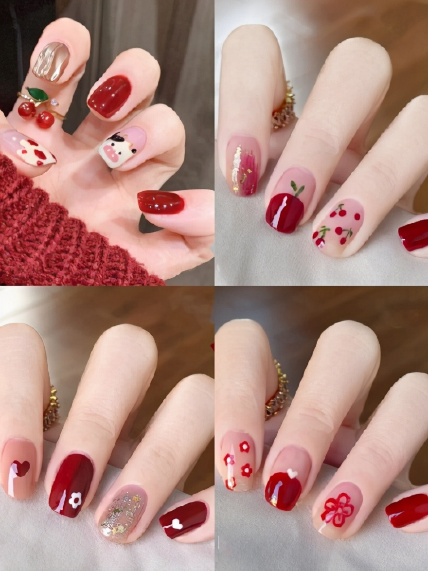 angelababy同款"红色美甲",显白又洋气,新年安排上