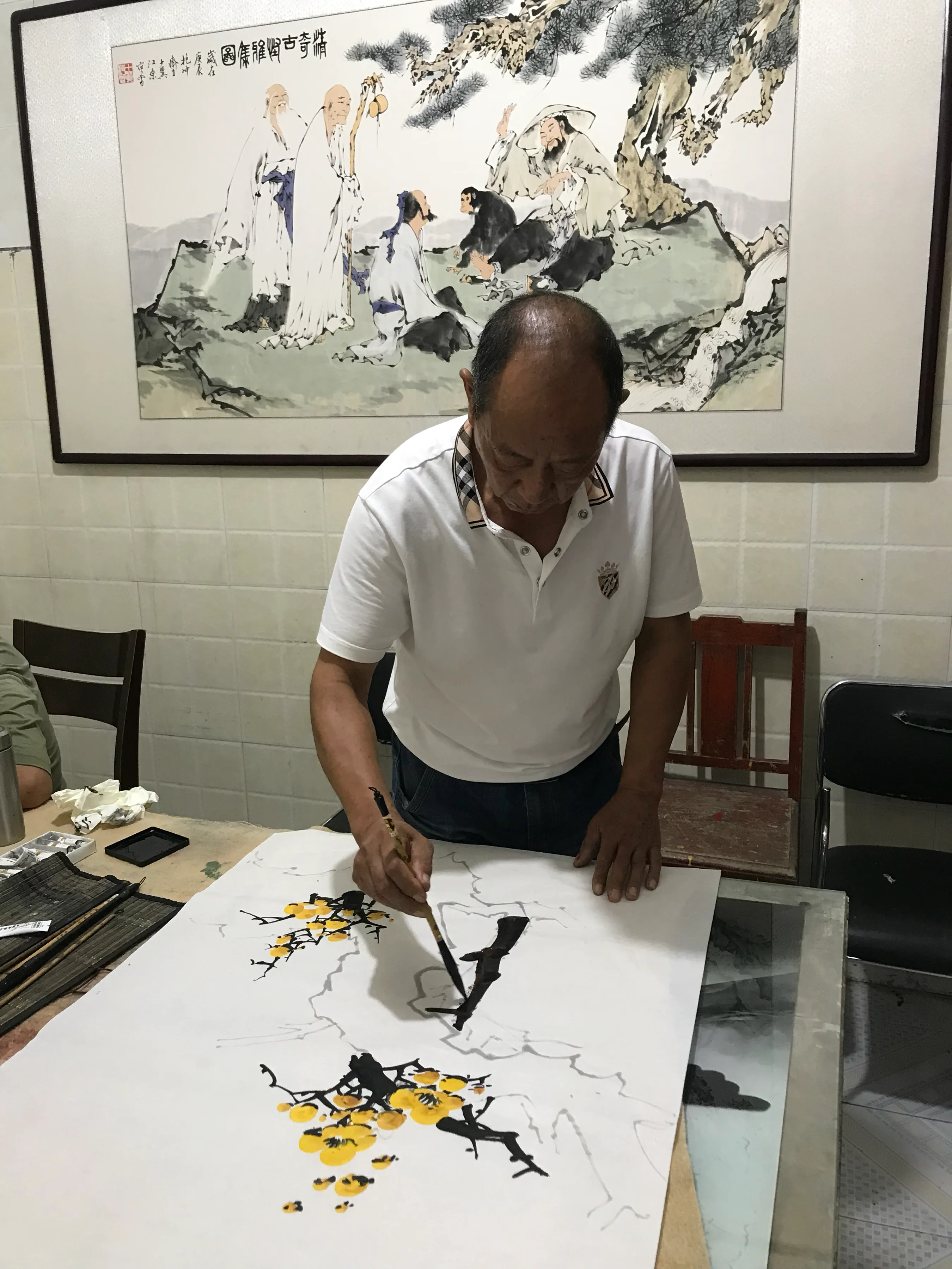 新乡古鄘书画院&新乡德正书画院举行“传统文化进校园”创作笔会