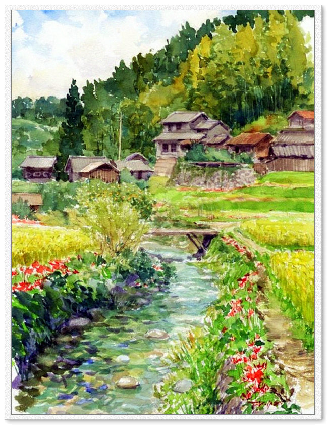 东亚风情 -- 高崎尚昭水彩画