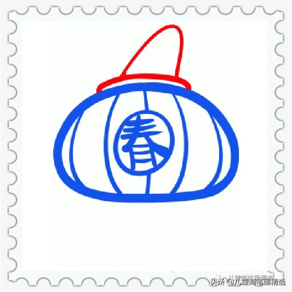 儿童简笔画精选-灯笼（Lantern）的绘画步骤