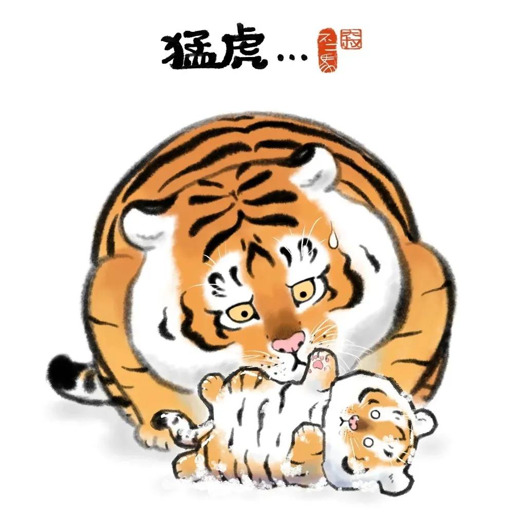 "中二大叔"靠画老虎,引来65万粉丝围观,笔下作品太萌了