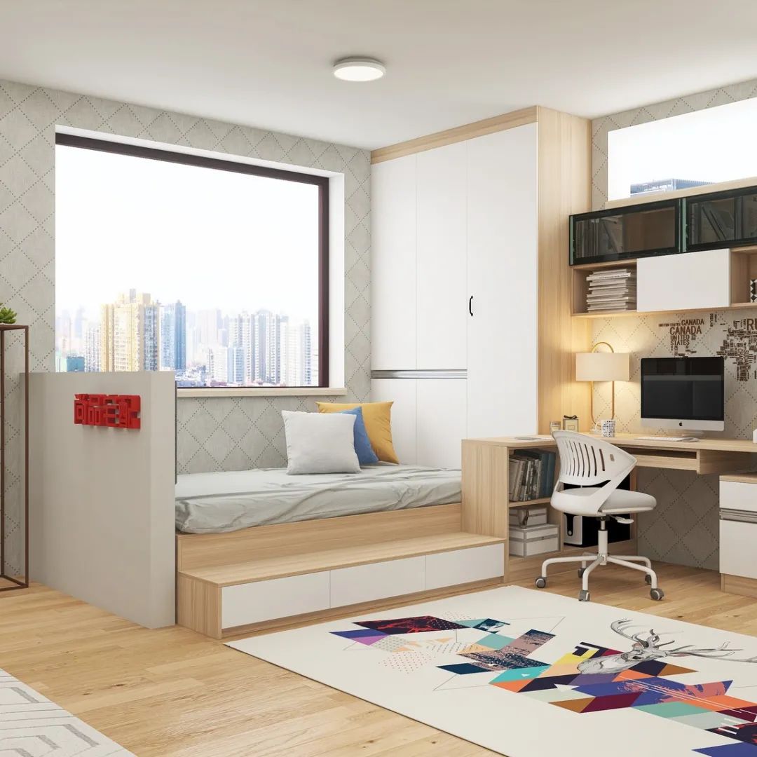 卧室里拼书房，7款一屋多用的办公学习区，1m²空间也能实现