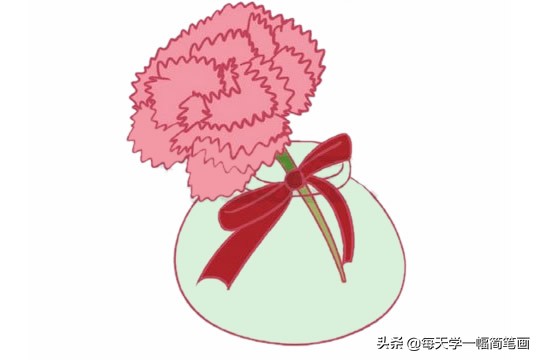 每天学一幅简笔画--母亲节送给妈妈的康乃馨简笔画