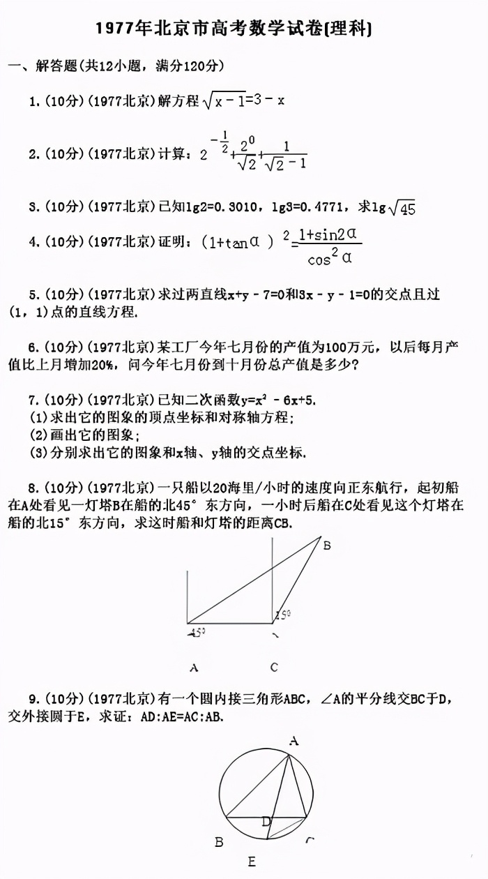 1977年高考试题流出，你能考几分？看到语文试卷后：真羡慕理科生