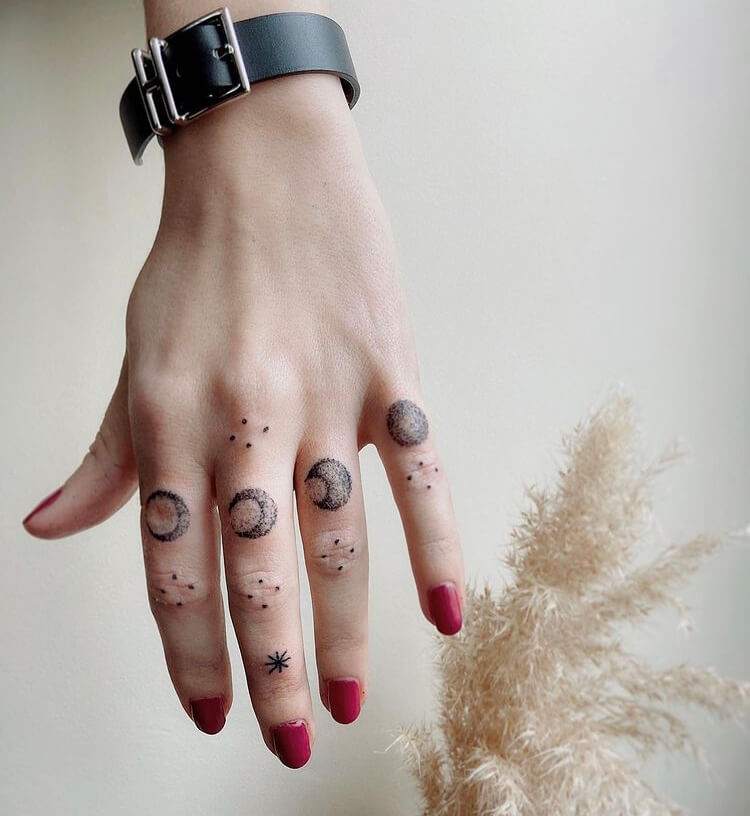 手指纹身图案社会图片