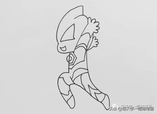 每天学一幅简笔画--奥特曼简笔画彩色画法步骤