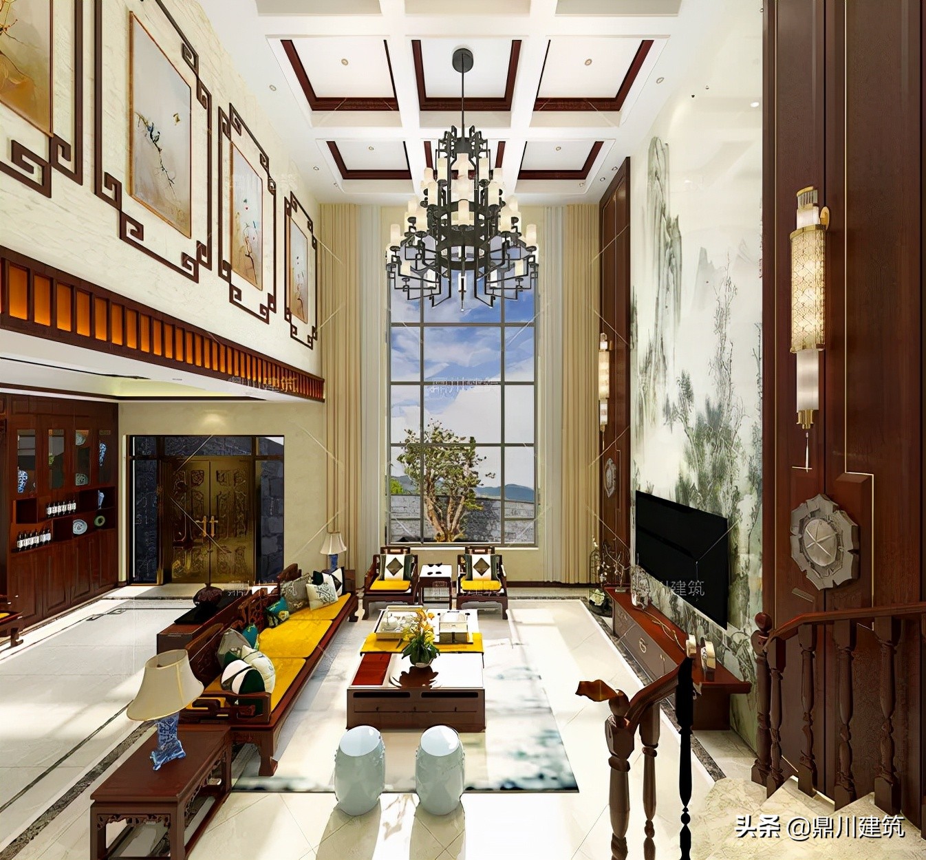 4套复式带旋转楼梯别墅，室内装饰怎么做？何不参考这个效果图