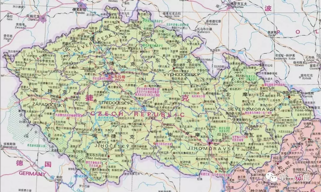 捷克地图位置图片