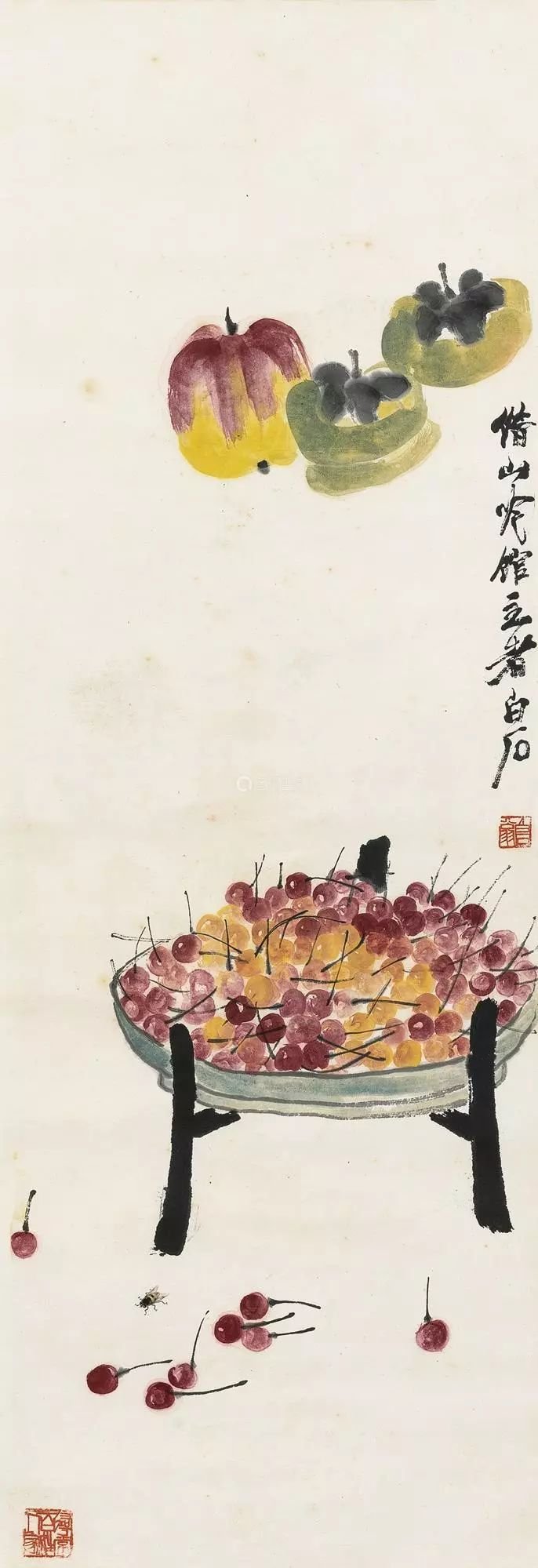 齐白石|画的是樱桃,写的却是佳人