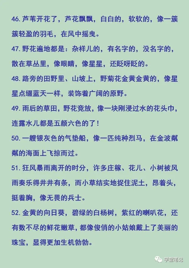 清华学霸妈妈整理:常用的排比句、比喻句、夸张句、拟人句,珍藏