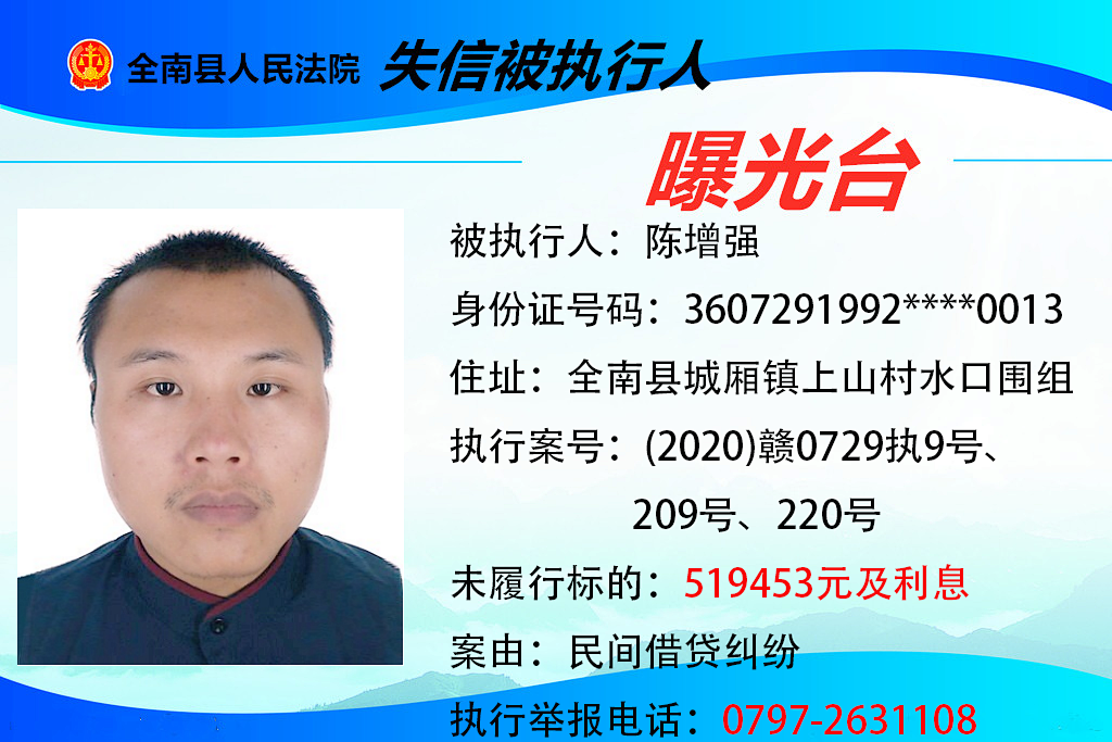 曝光！这些赣州人欠钱不还！你认识吗？