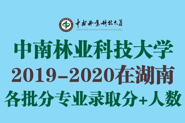 中南林业科技大学2019-2020在湖南分专业录取分数及人数