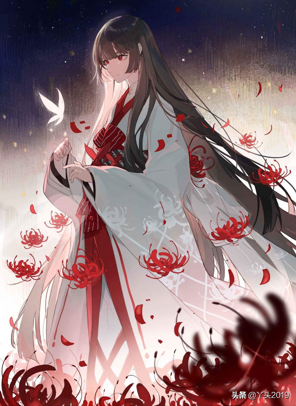 别样凄美的彼岸花主题人物插画