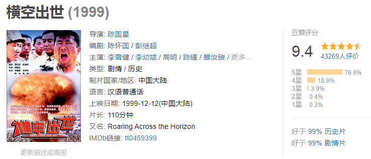 1999，李雪健李幼斌演了部史上最牛主旋律电影，至今难超越