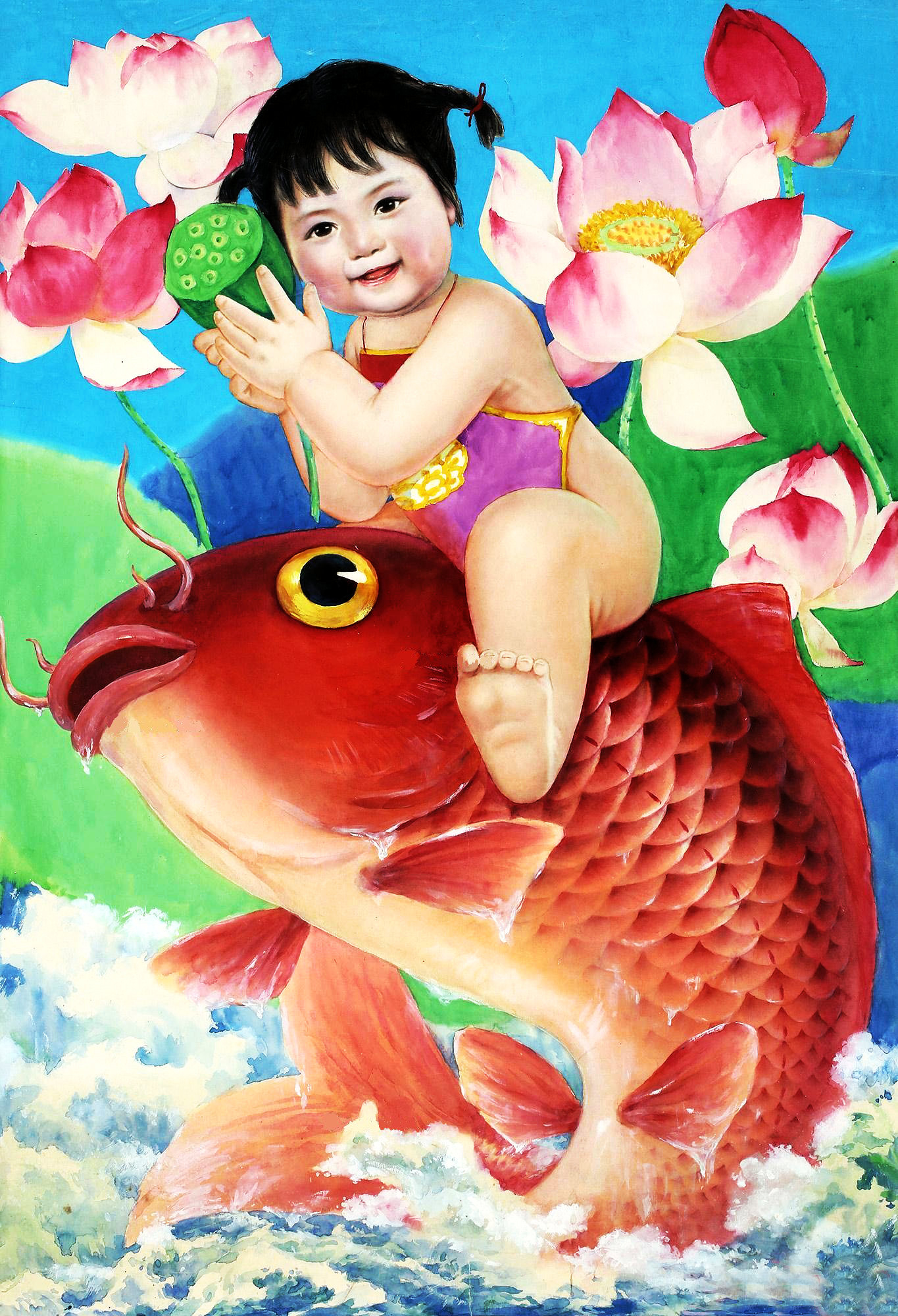 【吉庆有余】喜气洋洋胖娃年画欣赏