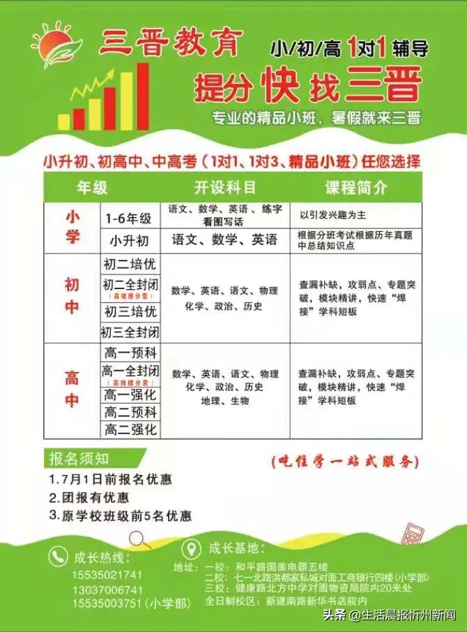 名师执教、六大教学亮点！三晋中考补习学校招生简章