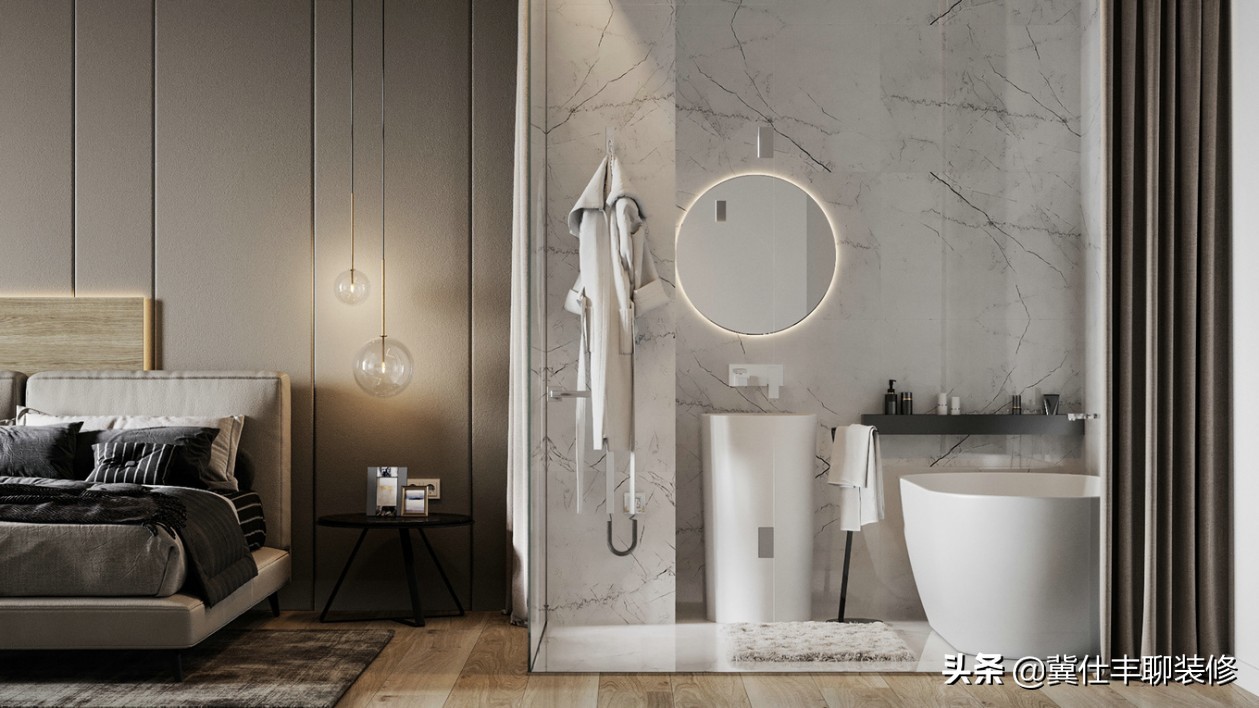 极简设计手法，金属、木质和大理石的运用，让北欧风格很显高级