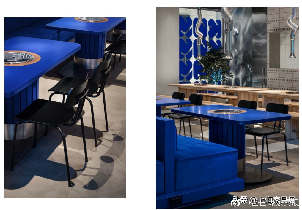 415㎡工业风韩式餐厅，这艺术灯光真是绝了